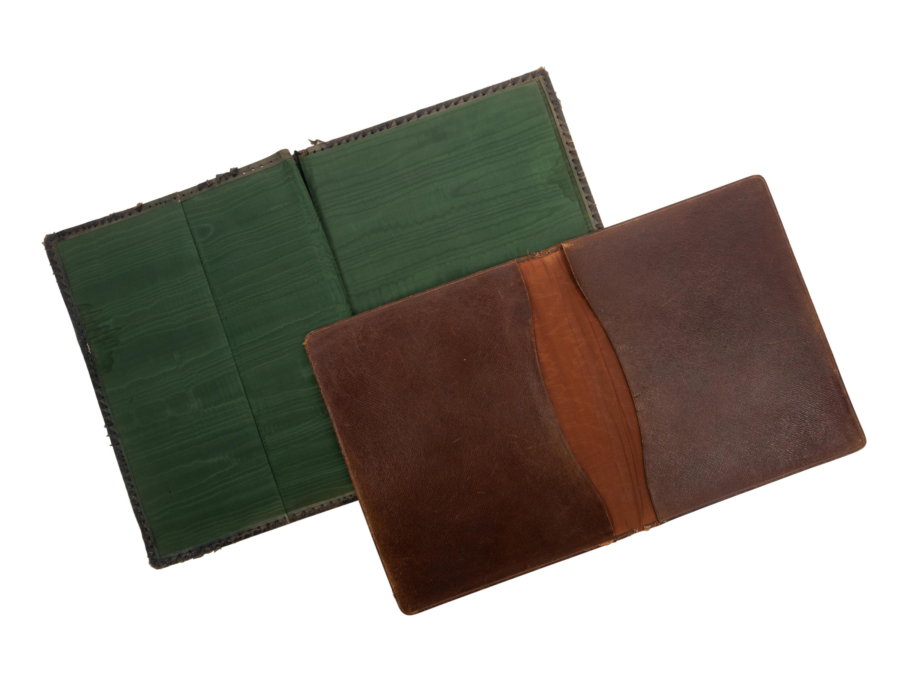 Two Embossed Leather Folios