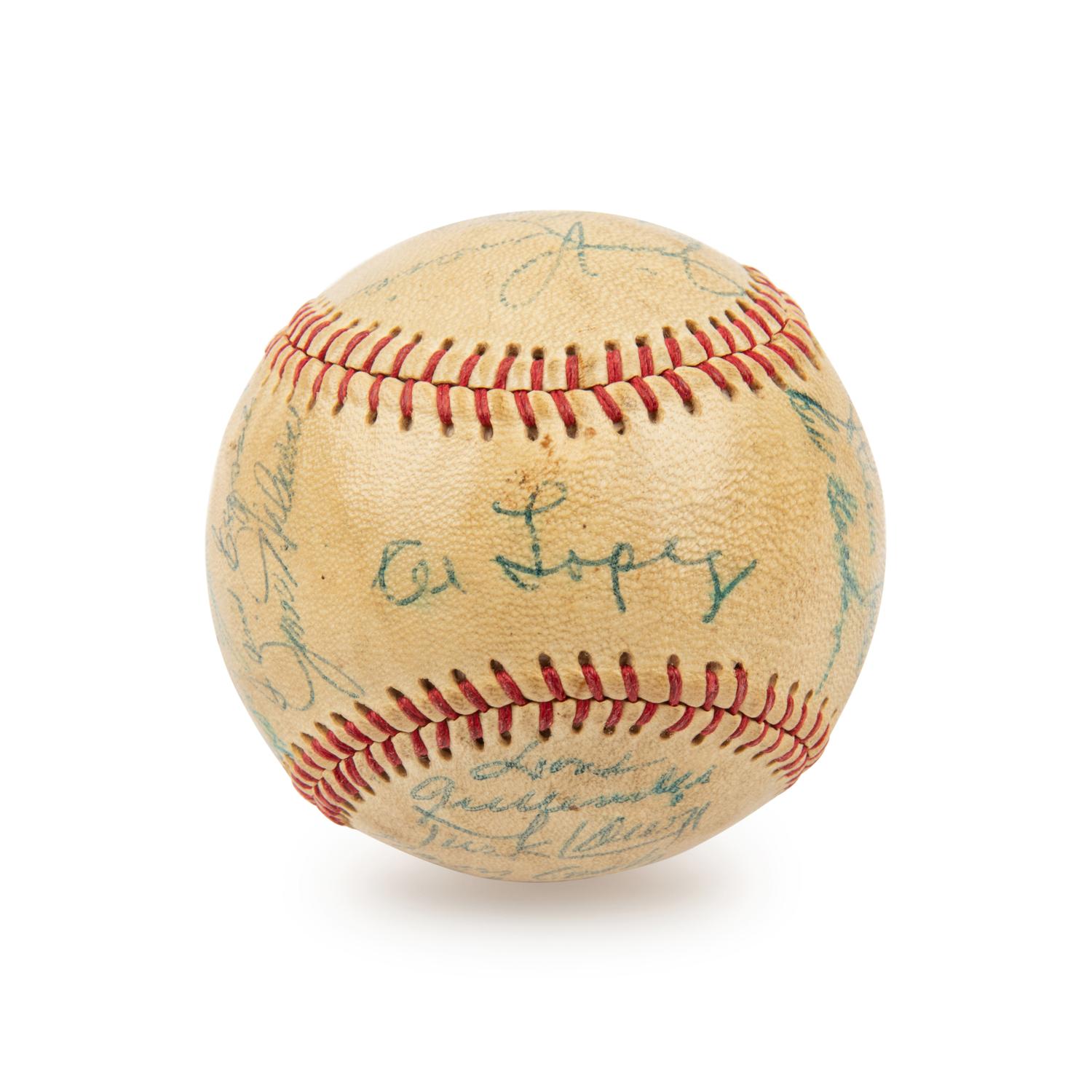 A 1958 Chicago White Sox Team Signed Autograph Baseball Including Nellie Fox (Beckett Authentication Services) - 29 Signatures