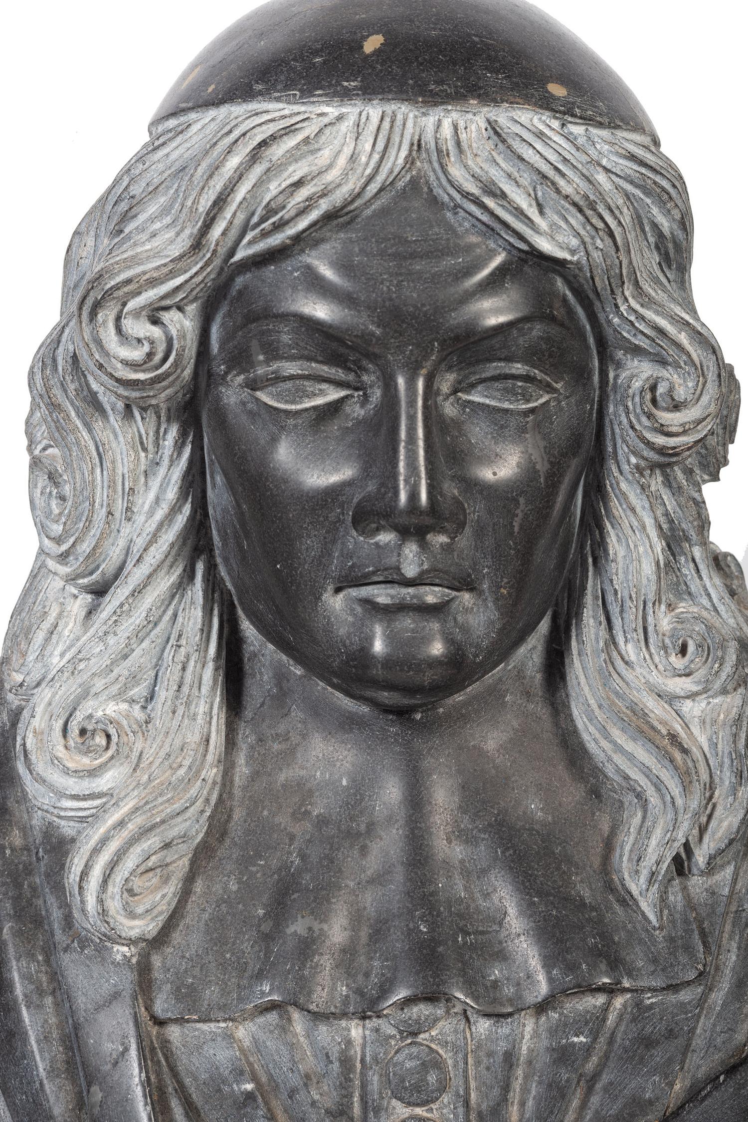 A Carved Stone Portrait Bust