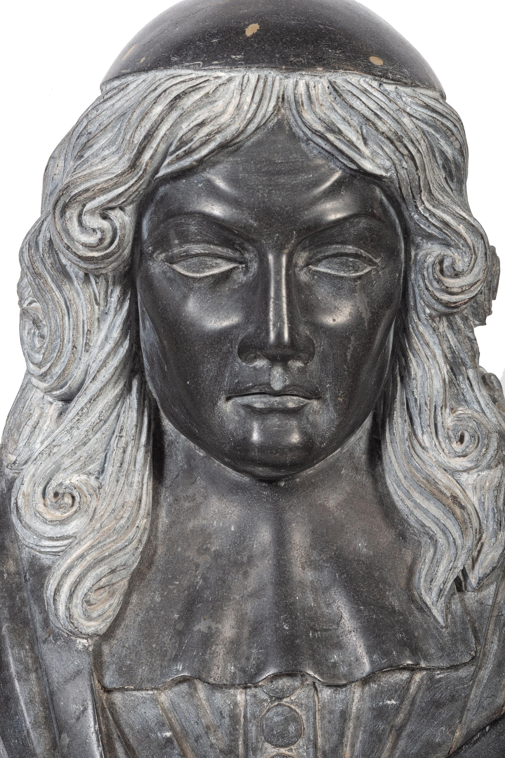 A Carved Stone Portrait Bust