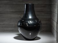 Blackware Pottery Jar, with Avanyu