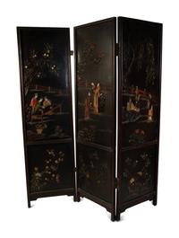 A Chinese Hardwood Three-Panel Floor Screen — EARLY 20TH CENTURY