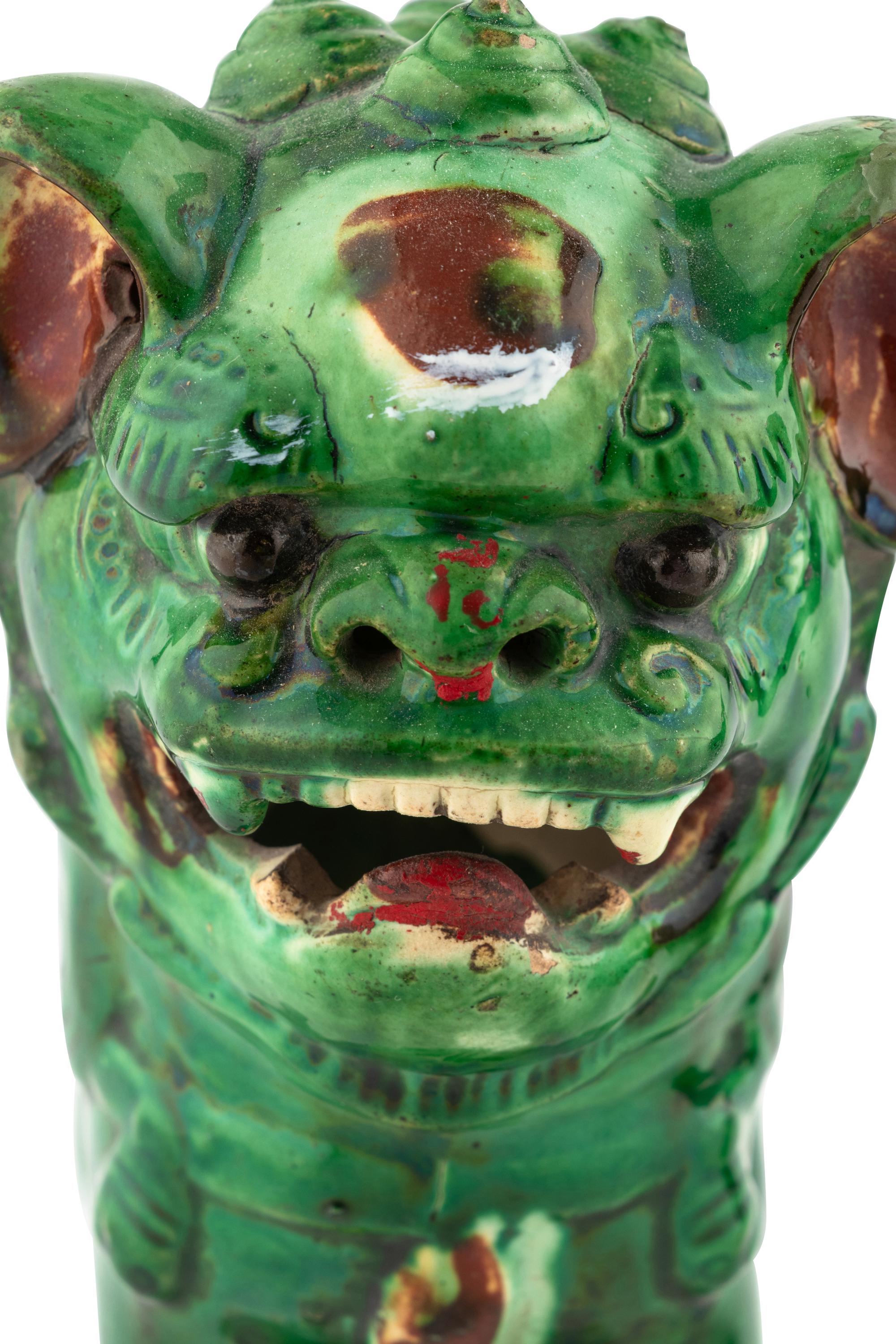 A Pair of Chinese Sancai Glazed Lions