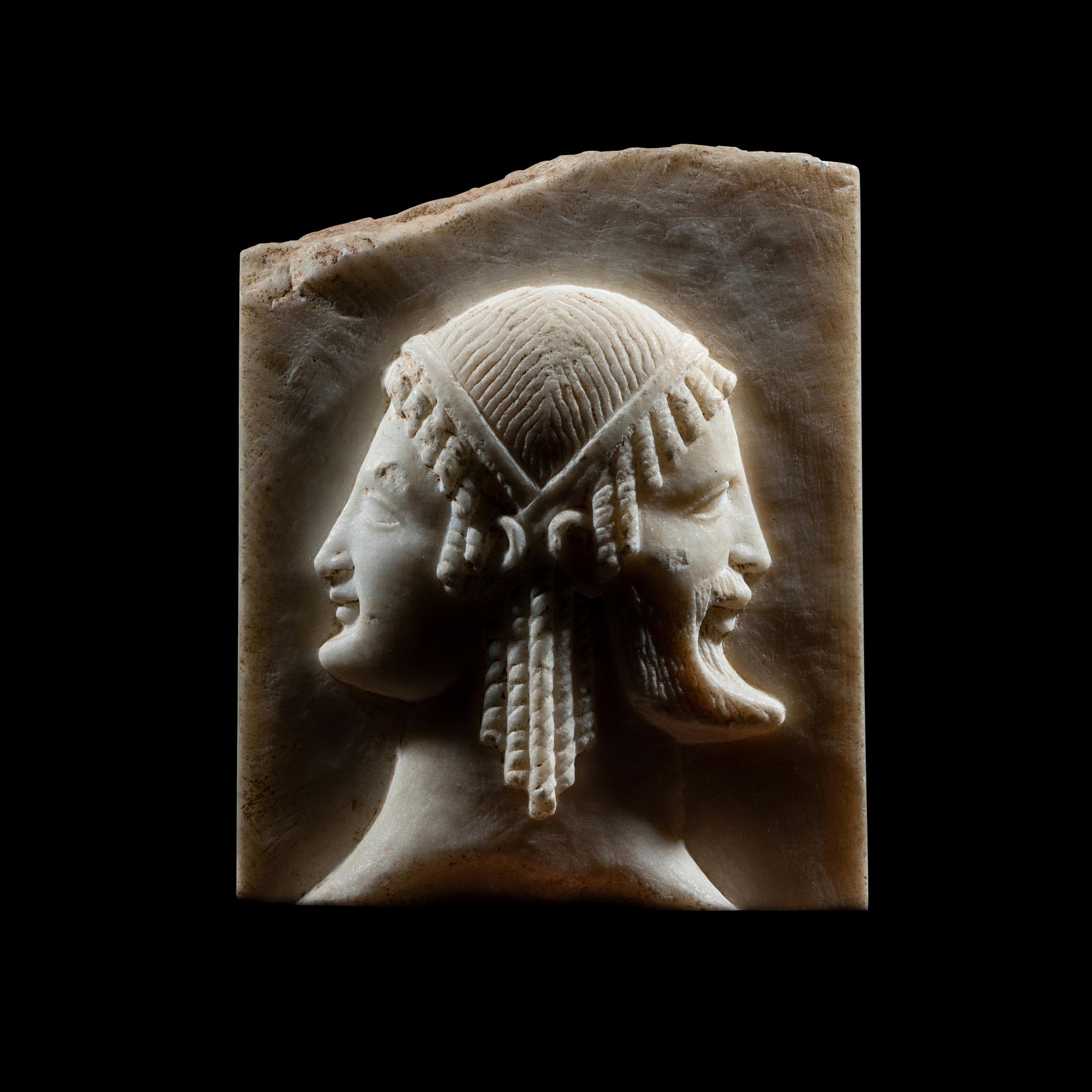 A Neoclassical Marble Relief Fragment with Janus