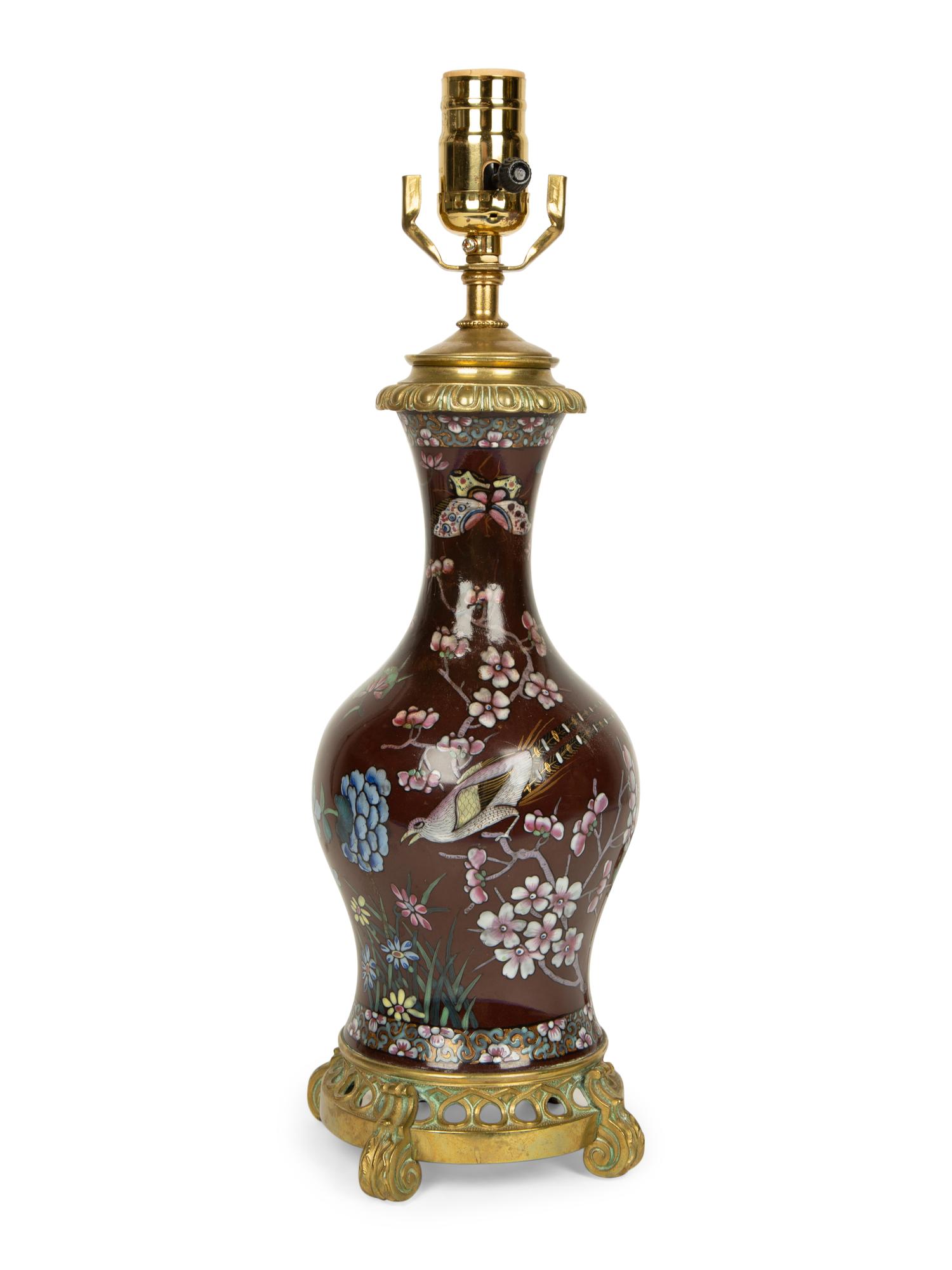 A French Gilt Bronze Mounted Porcelain Vase Fitted as a Lamp
