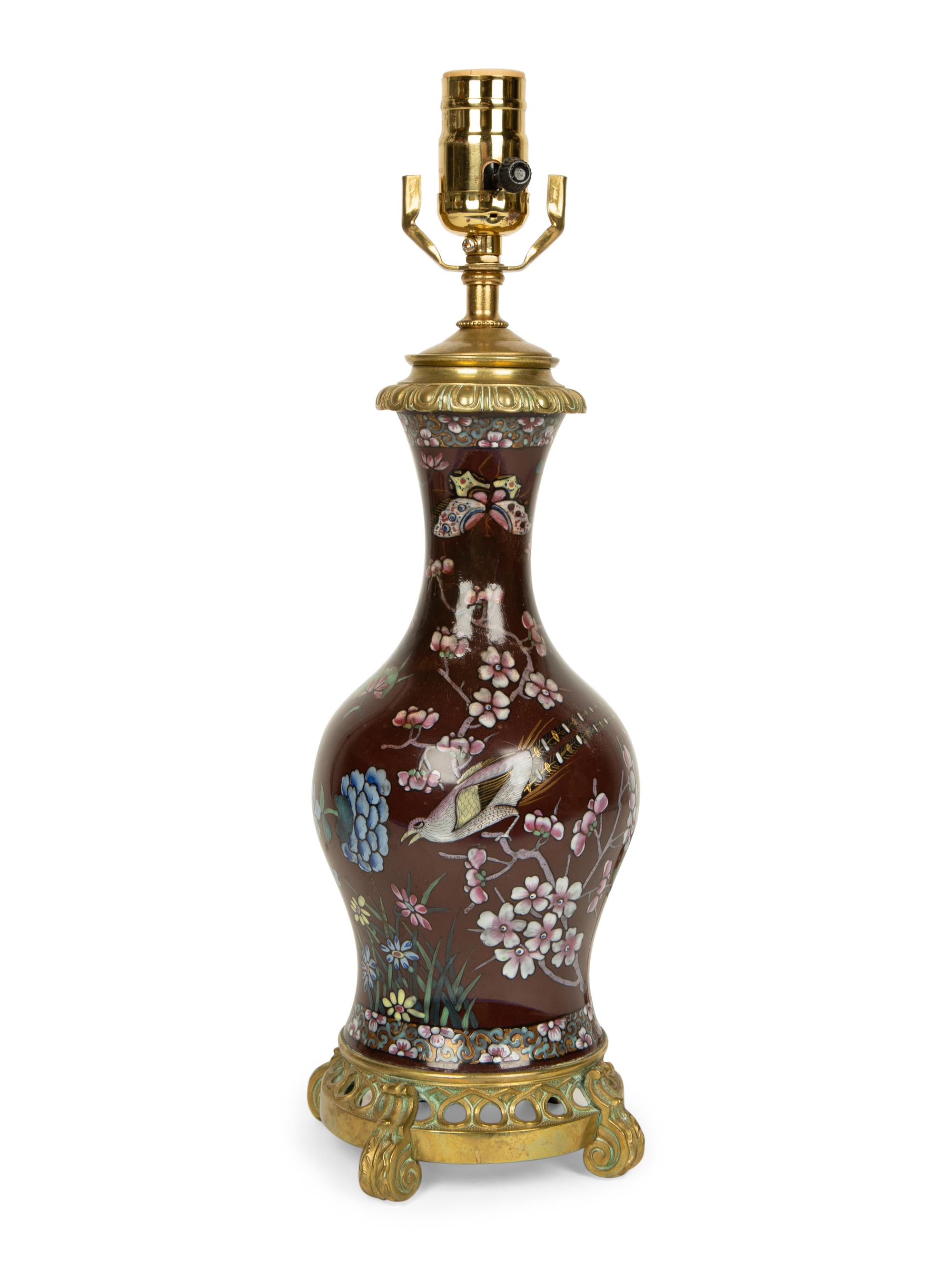 A French Gilt Bronze Mounted Porcelain Vase Fitted as a Lamp