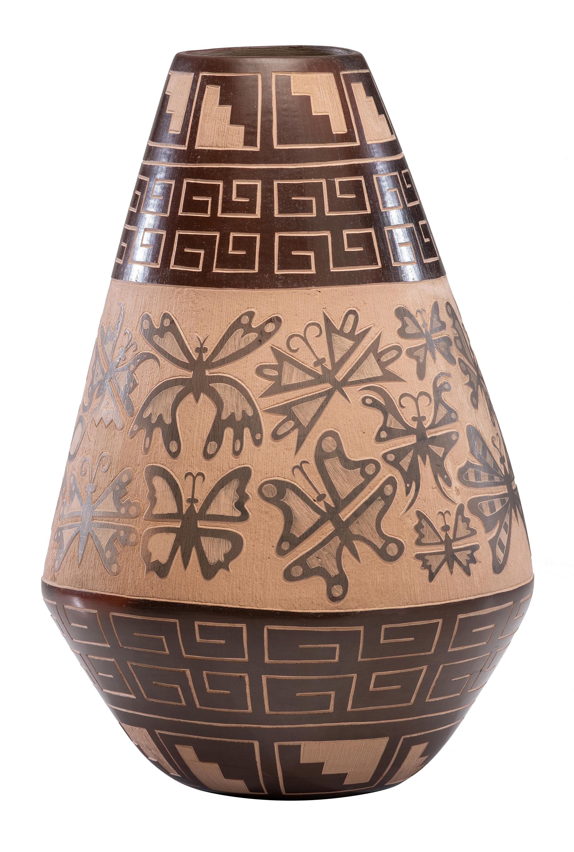 Sgraffito Pottery Jar Summertime, 2007 Lot is located and will ship from Cincinnati, Ohio.