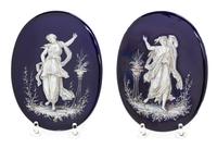 A Pair of Pate-Sur-Pate Plaques Height 6 1/4 x width 3 3/4 inches. — 18TH/19TH CENTURY