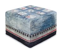 A Rainbow Seaver Southwestern American Indian Painted Leather Ottoman