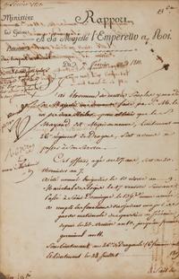 NAPOLEON I (1769-1821), Emperor of France. Partly printed document approved by Napoleon ("accordé Np"), 7 February 1810.