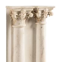 A Pair of Carved White Marble Pilasters