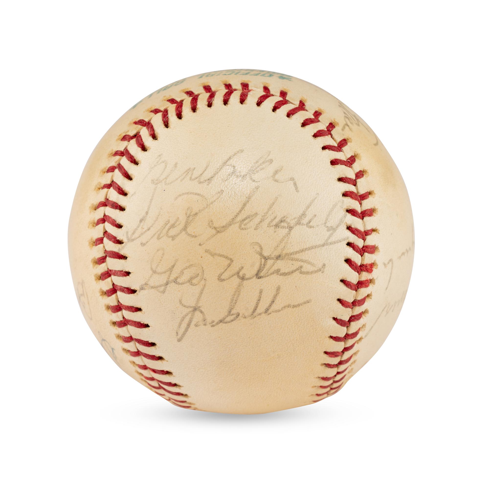 A 1961 Pittsburgh Pirates Reunion Team Signed Autograph Baseball Featuring Lloyd Waner (Beckett Authentication Services)