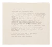 WRIGHT, Frank Lloyd (1867-1959). Autograph manuscript signed ("Frank Lloyd Wright"), entitled "To the Countryside," numerous holograph emendations and corrections in ink, several in pencil or purple pencil. N.p. [Taliesin?], [June 1926]. 2 pages, 4to, creased.