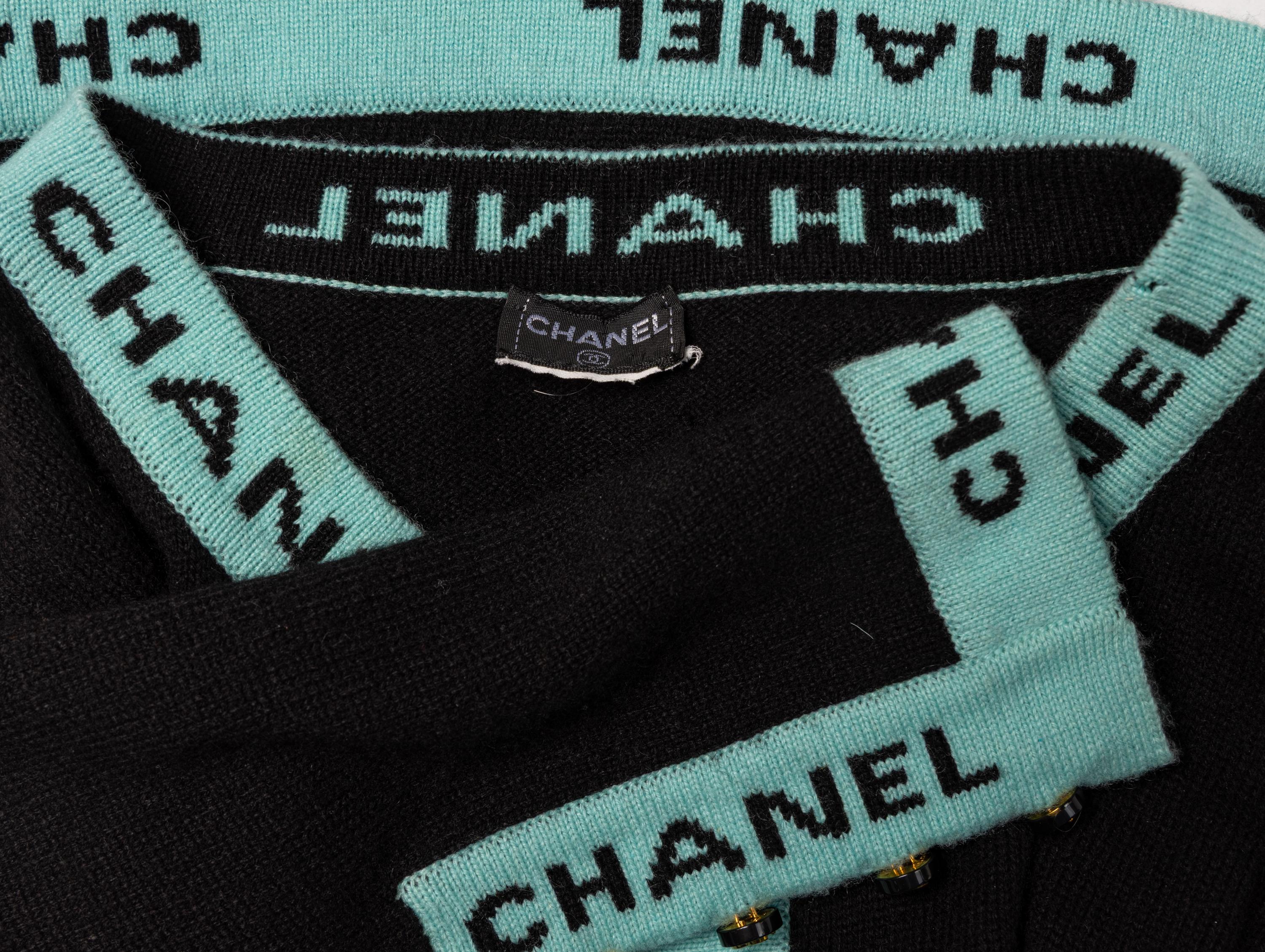 Chanel, Logo Knit Cashmere Twinset, 1994