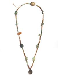 An Egyptian Faience Bead and Amulet Necklace