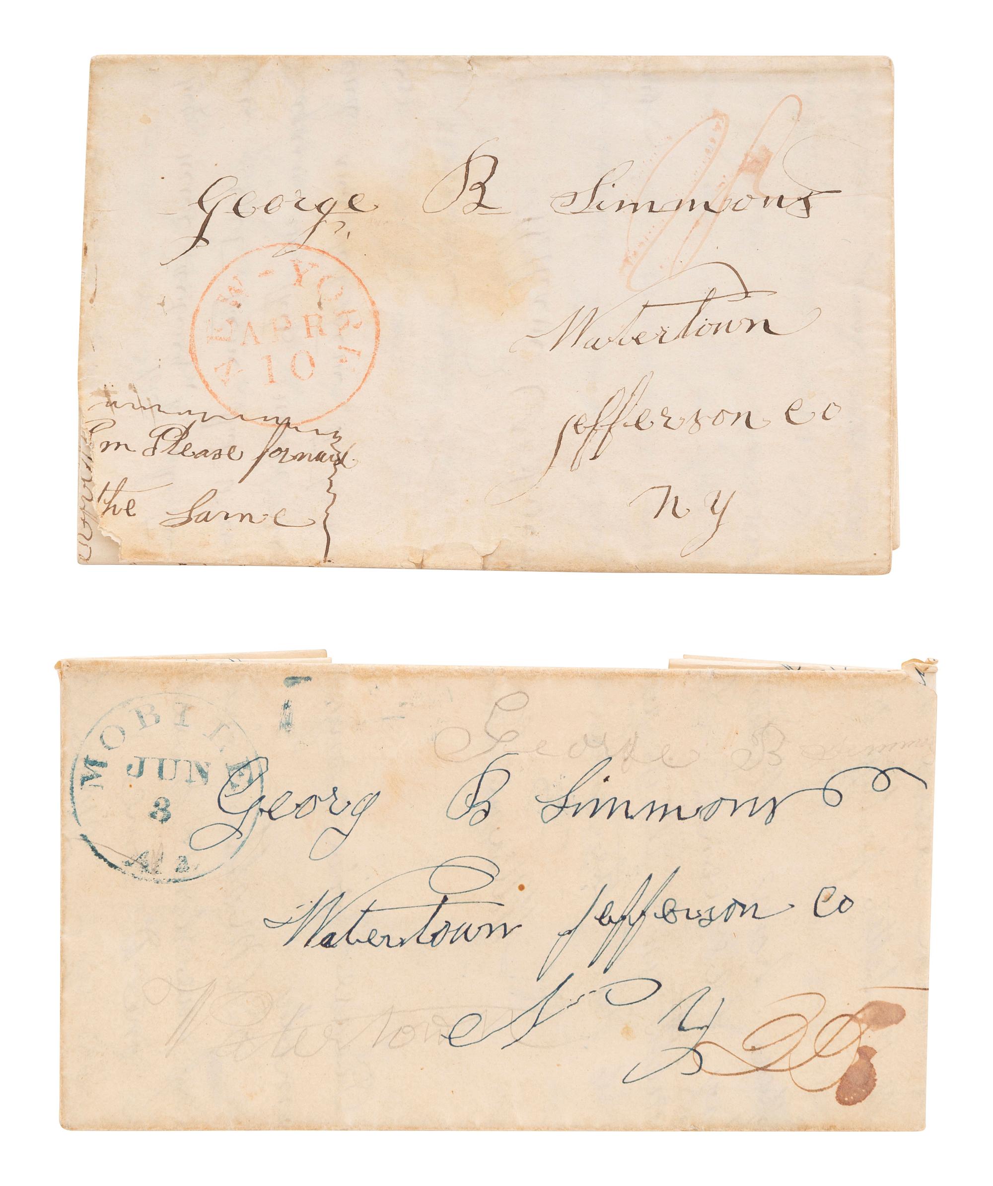 [ENSLAVEMENT]. Letter describing jailed slaves and purchase of a "yellow girl." Mobile, AL, 1841.