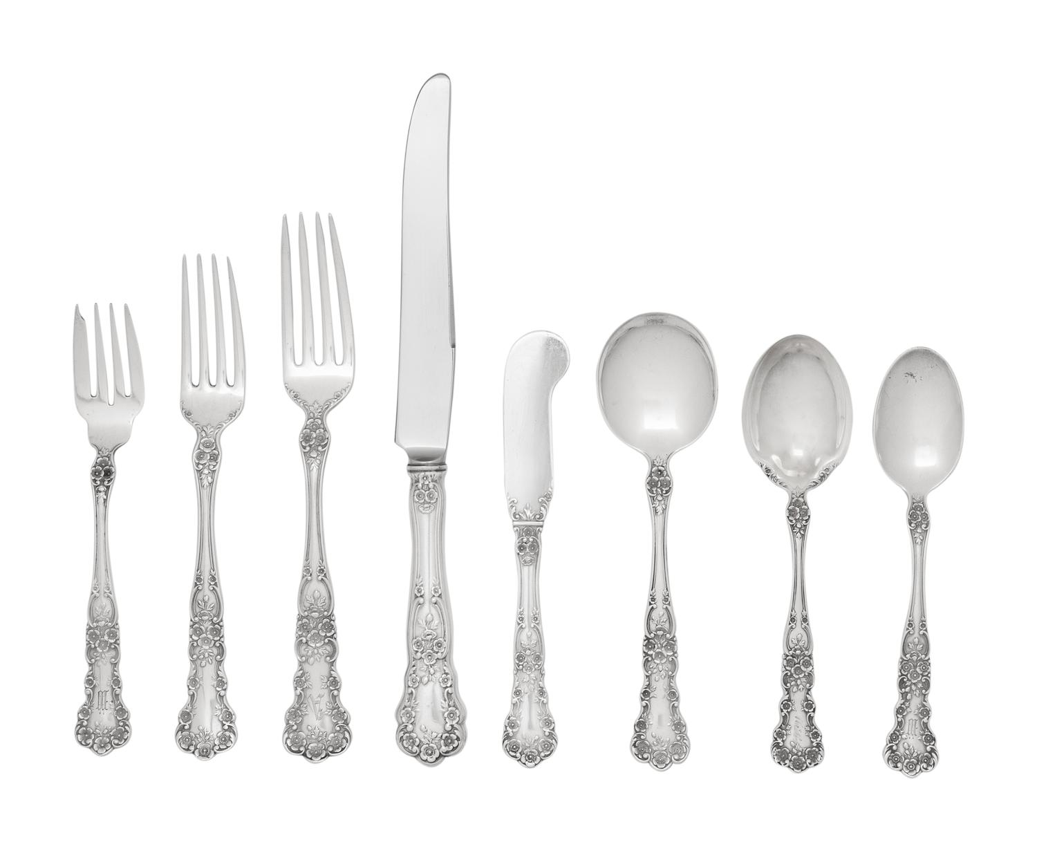 A Collection of American Silver Flatware Articles