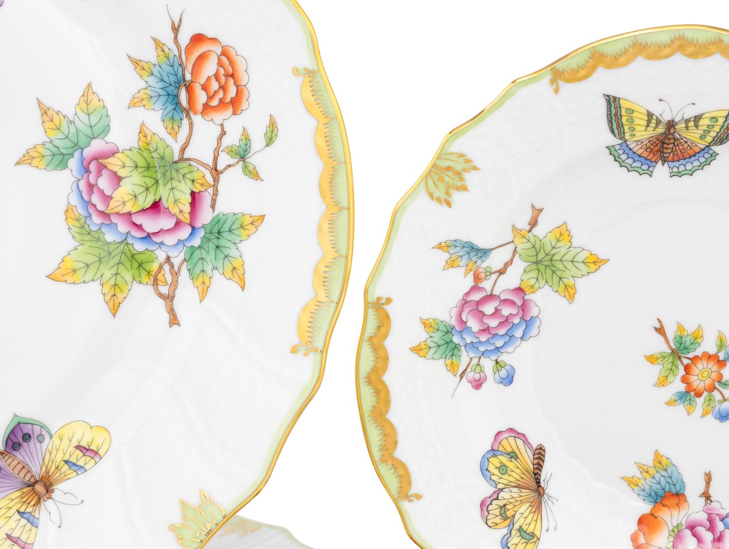 A Herend Queen Victoria Porcelain Part Dinner Service