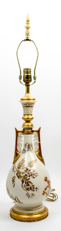A Royal Worcester Porcelain Vase Height overall 31 inches. — LATE 19TH CENTURY