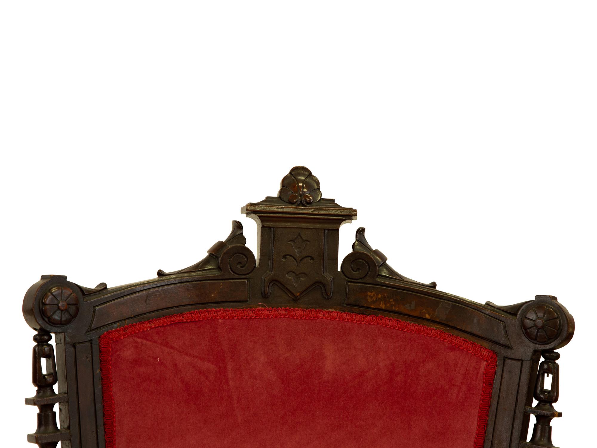 Two Gothic Revival Mahogany Armchairs