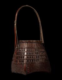 A Japanese Ikebana Bamboo Basket