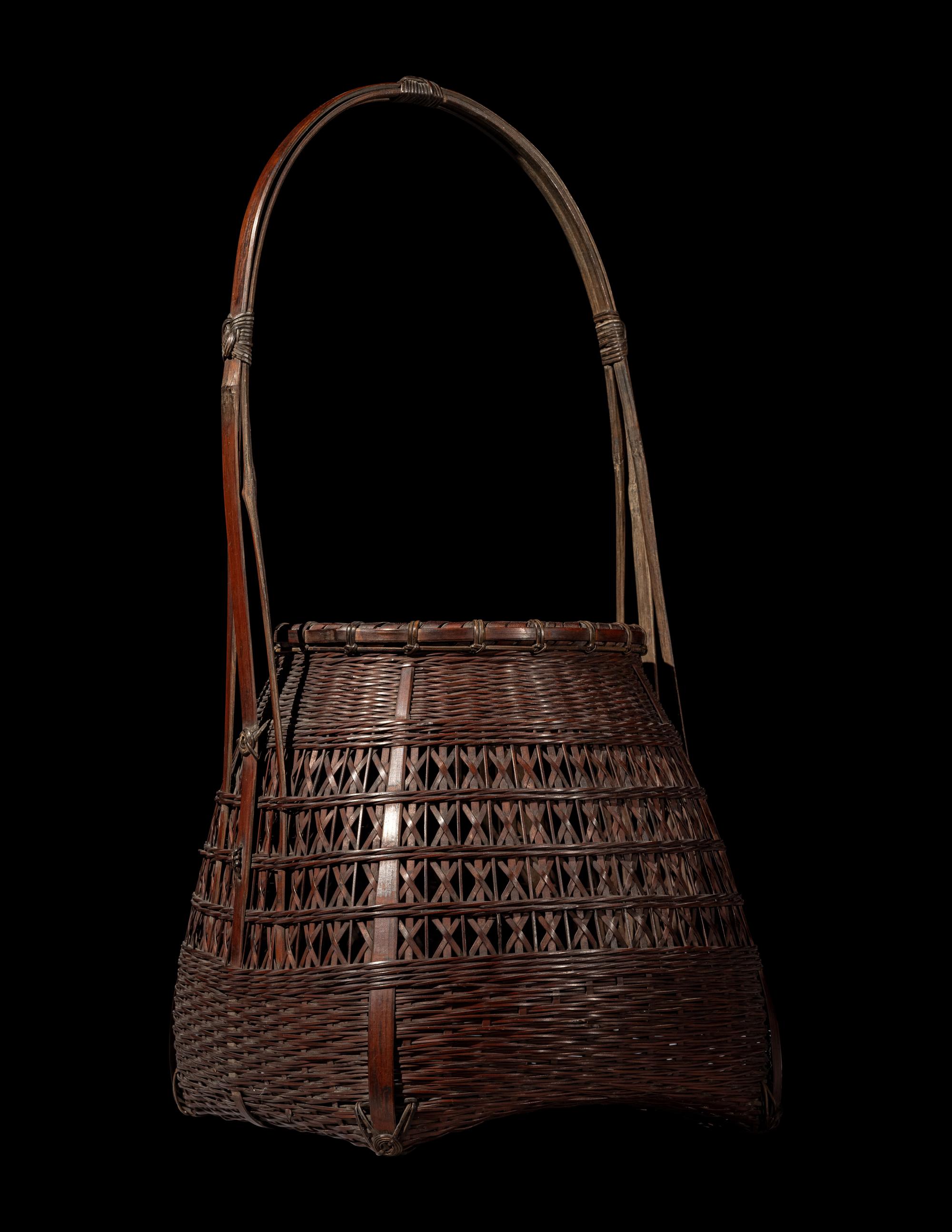 A Japanese Ikebana Bamboo Basket
