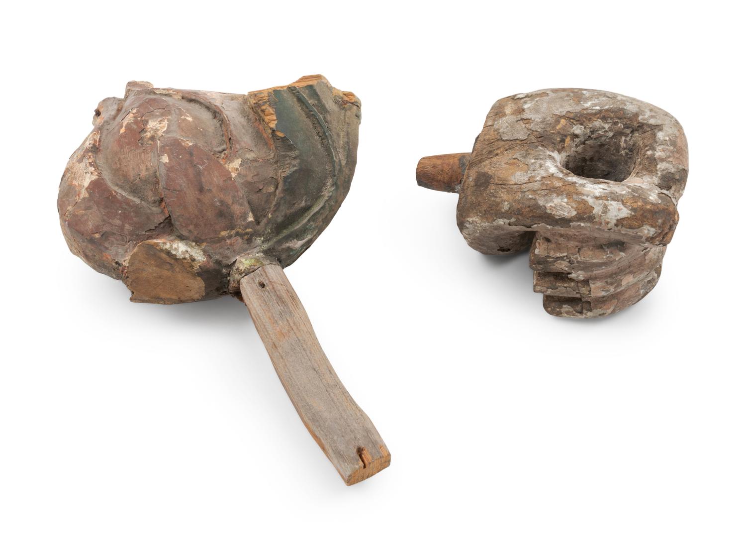 (MADE HA PROPERTY) Two Chinese Wood Carving Fragments