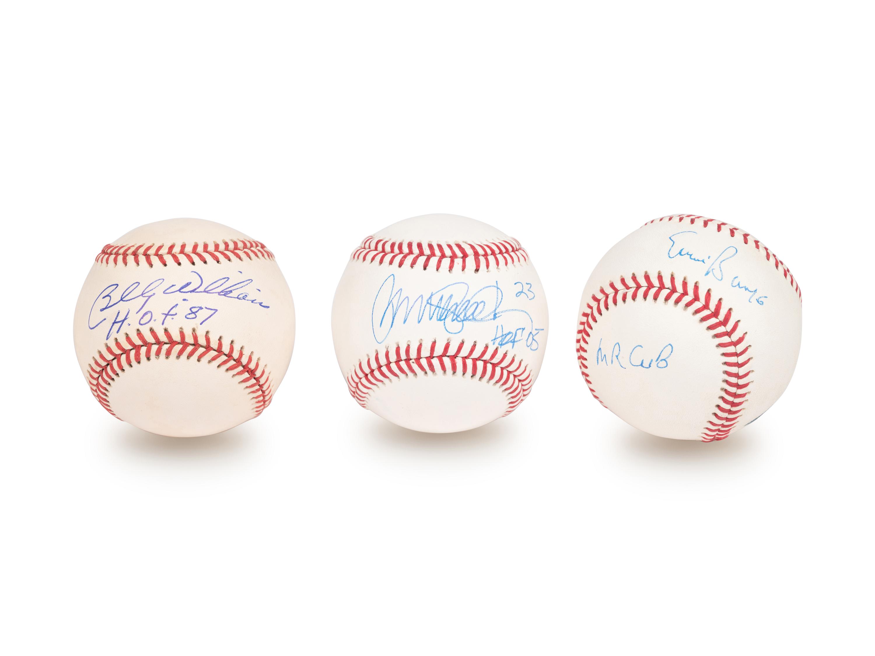 A Group of Six Chicago Cubs Hall of Fame Signed Autograph Baseballs (Beckett Authentication Services BAS Certified),