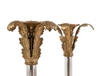A Pair of John-Richard Gilt Metal and Glass Candlesticks
