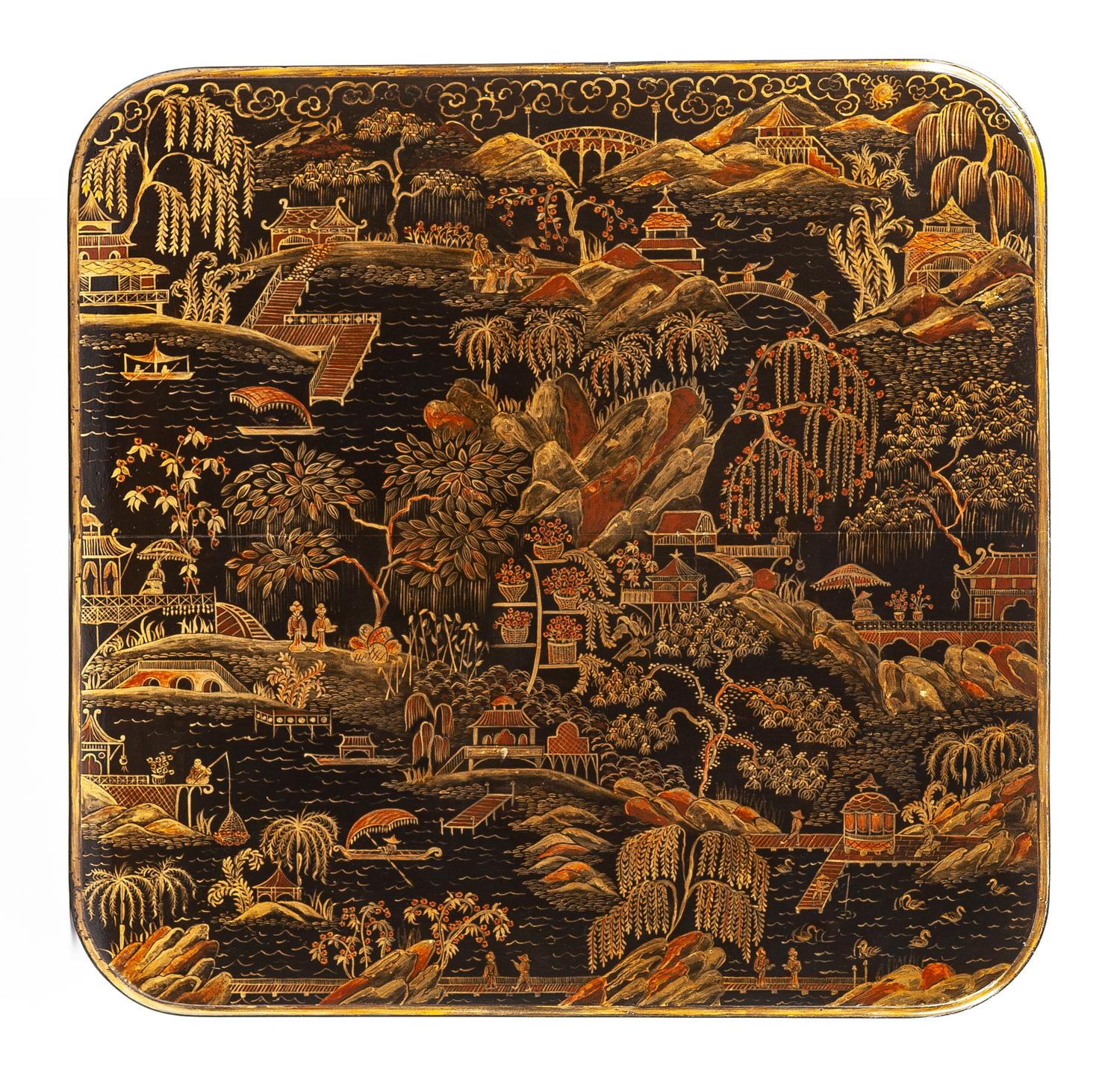 A Louis XV Painted Table Height 28 1/2 x width 29 x depth 28 1/2 inches. — LATE 18TH CENTURY WITH LATER PAINT