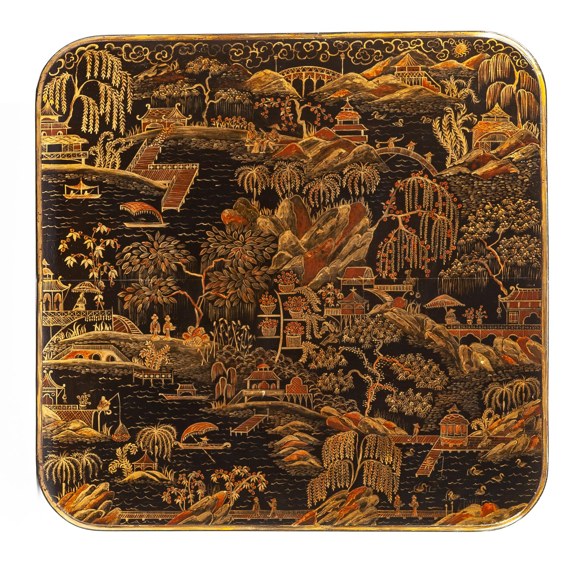 A Louis XV Painted Table Height 28 1/2 x width 29 x depth 28 1/2 inches. — LATE 18TH CENTURY WITH LATER PAINT