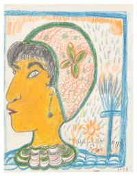Nellie Mae Rowe, (American, 1900-1982), Profile of a Woman, 1978