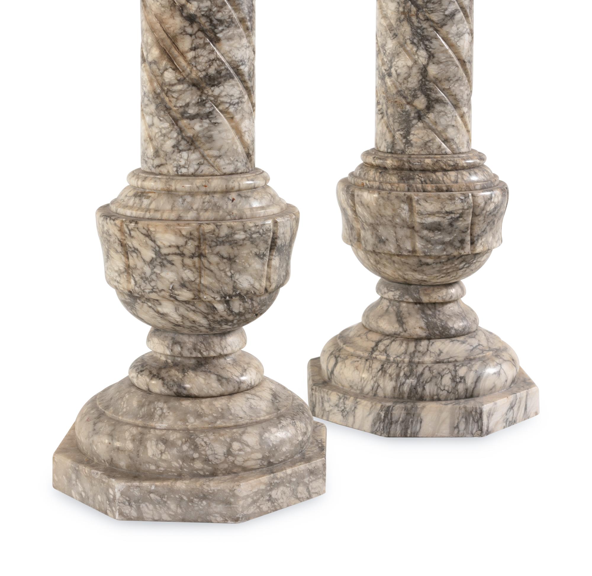A Pair of Marble Pedestals