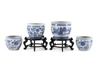 A Group of Four Chinese Export Porcelain Jardinières