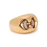 BULGARI, YELLOW GOLD AND DIAMOND 'ABBRACCIO' RING