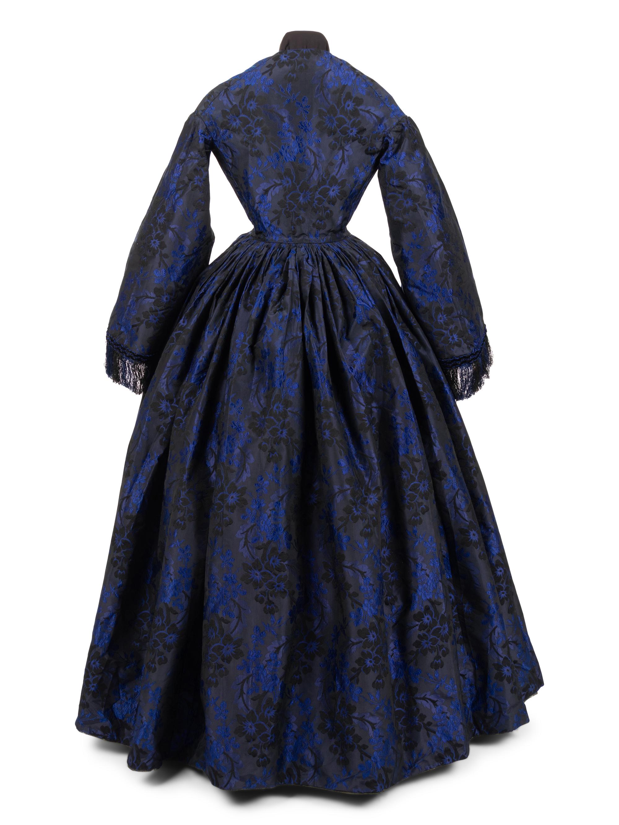 Floral Silk Jacquard Dress, 1860s
