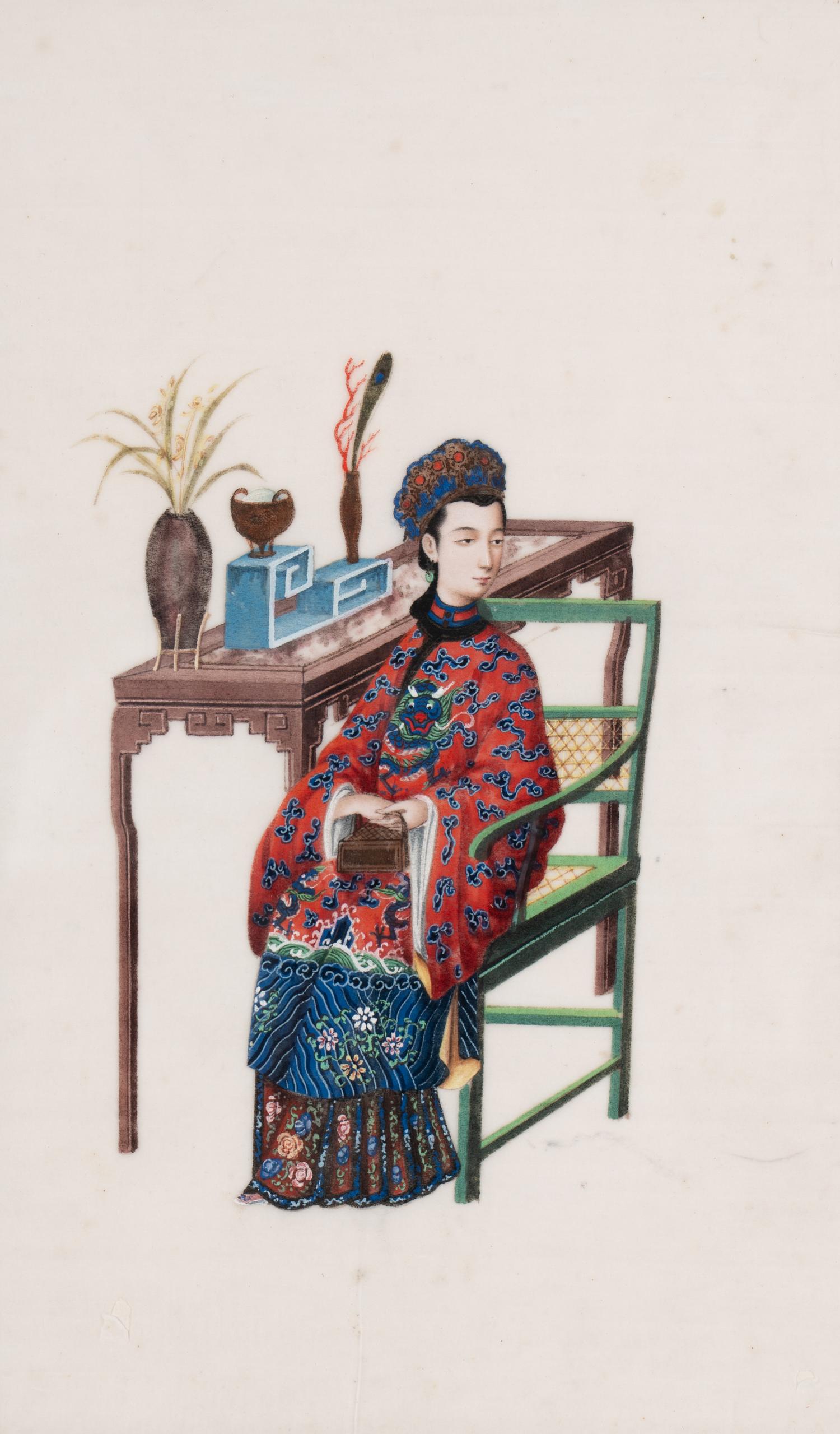 A Set of 12 Chinese Export Pith Paintings, Late 19th/Early 20th Century 清晚期 通草畫人物圖鏡框12幅