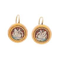 ETRUSCAN REVIVAL, YELLOW GOLD AND MICROMOSAIC SET