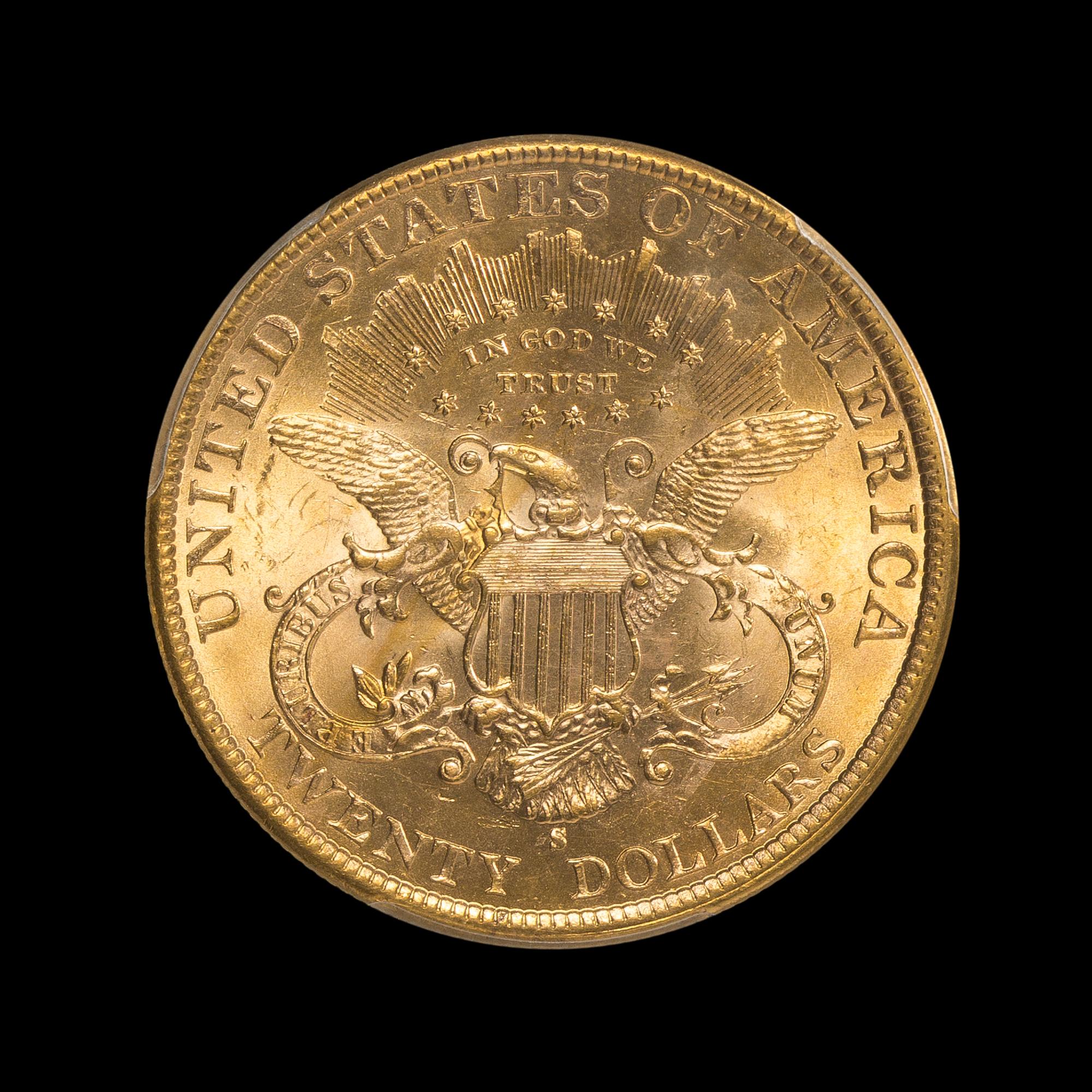 A United States 1897-S Liberty Head $20 Gold Coin