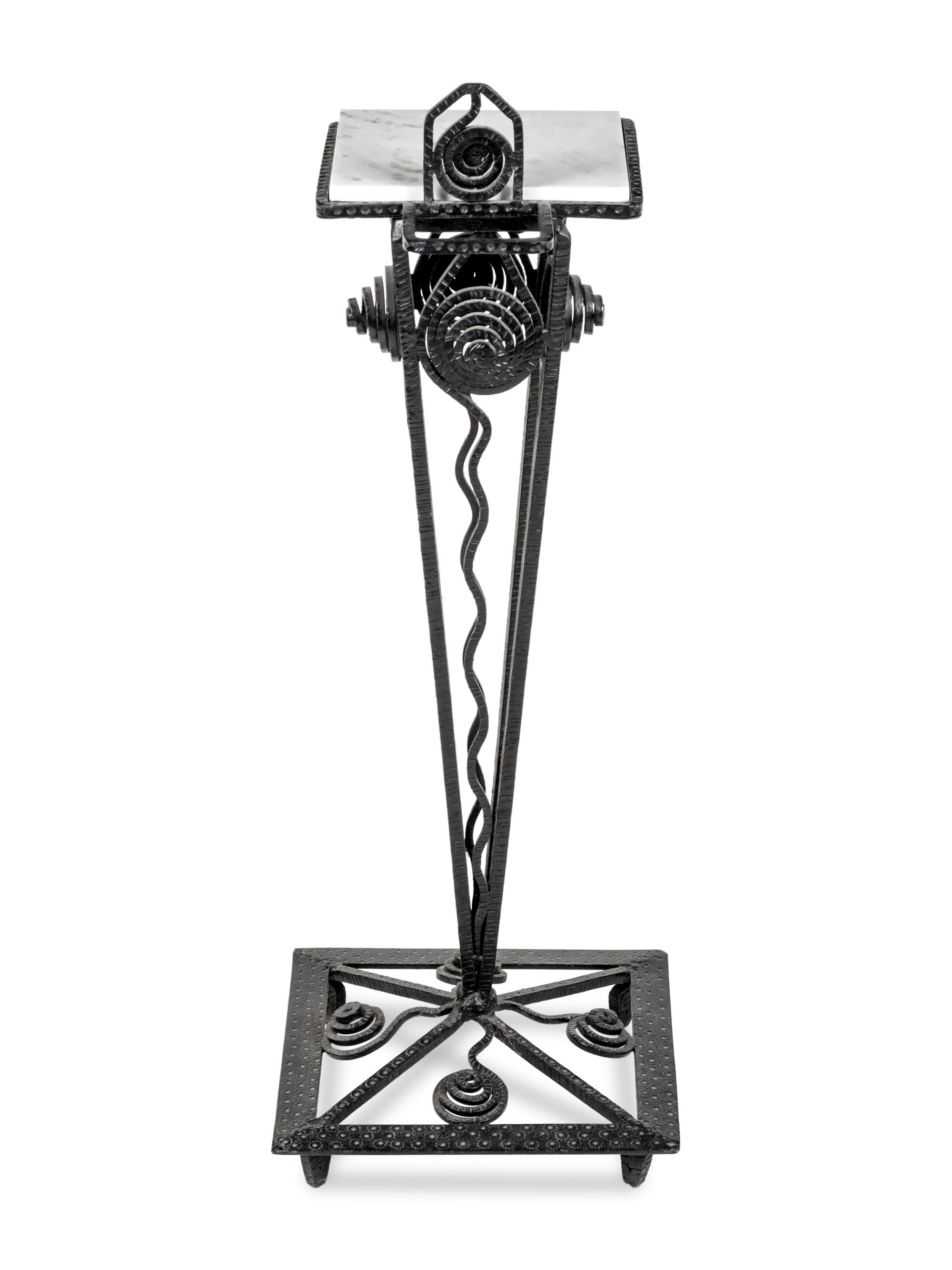 An Art Deco Wrought Iron Stand