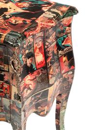 A Pair of Comic-Découpaged Night Stands