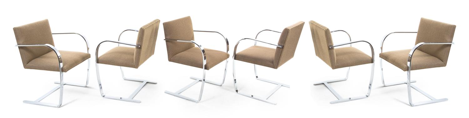Ludwig Mies van Der Rohe (German/American, 1886-1969), KNOLL, a group of 6 BRNO chairs
