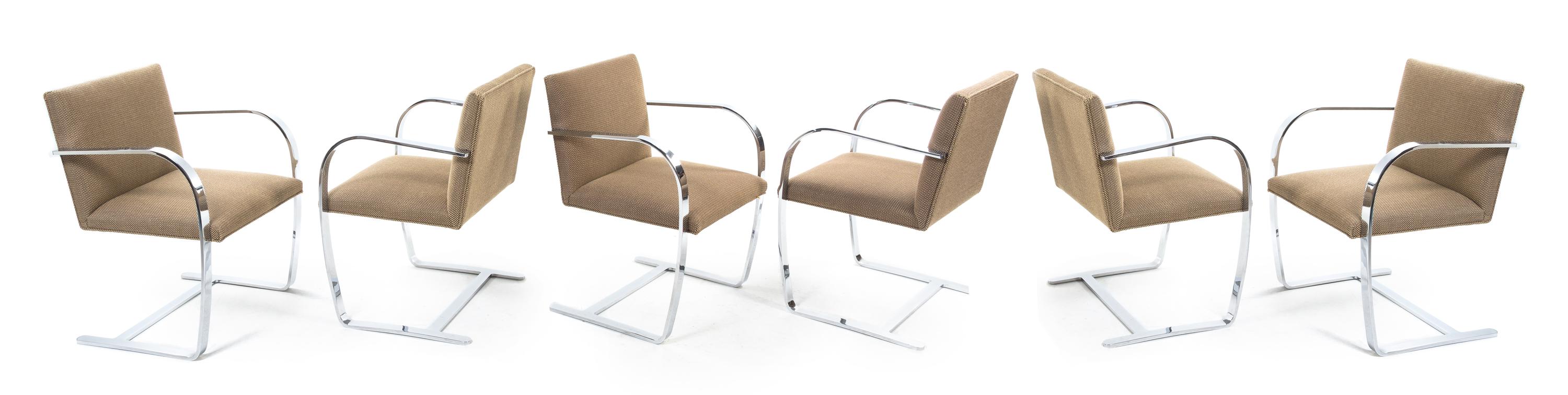 Ludwig Mies van Der Rohe (German/American, 1886-1969), KNOLL, a group of 6 BRNO chairs