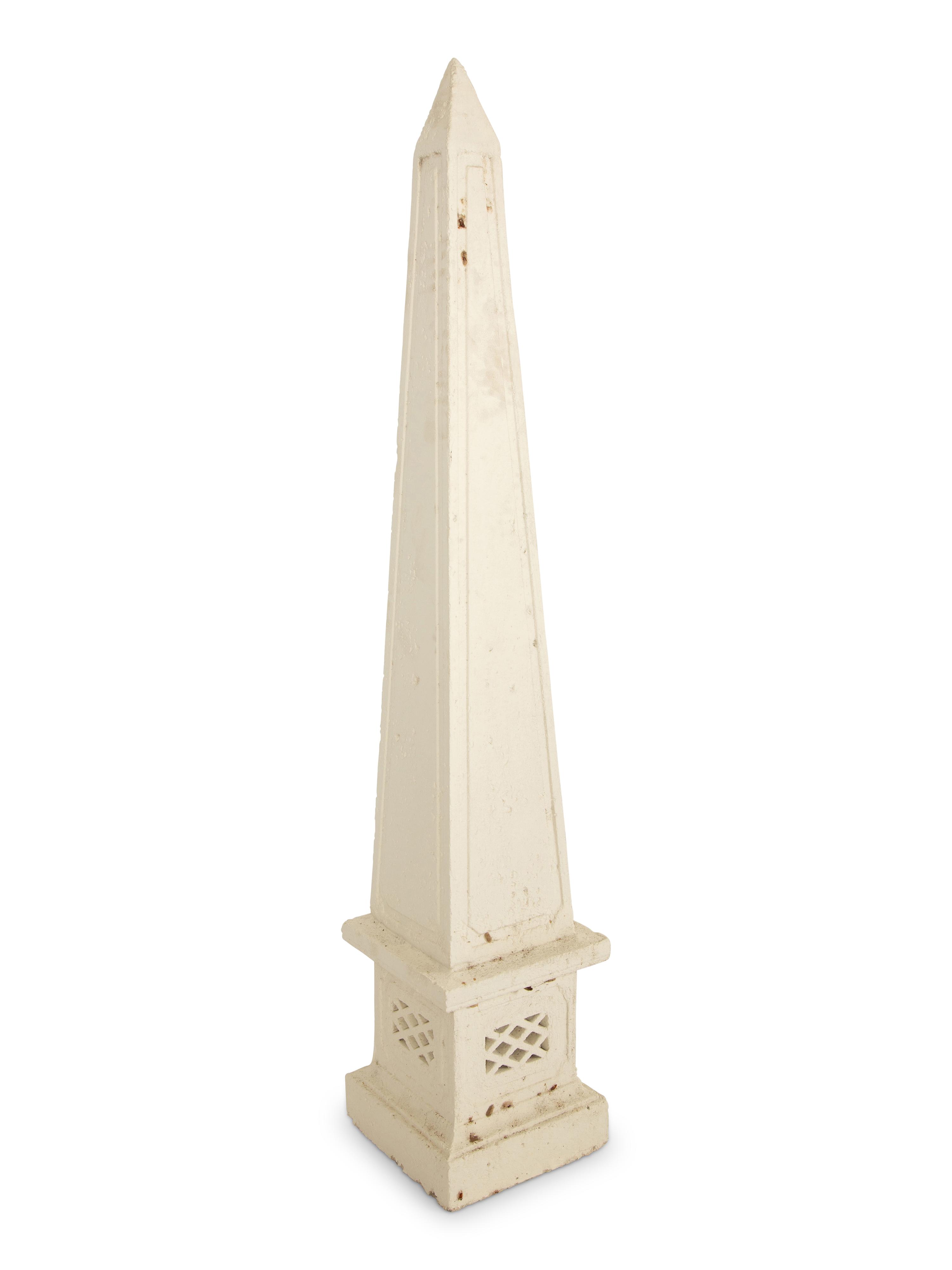 A Pair of Cast Stone Obelisks