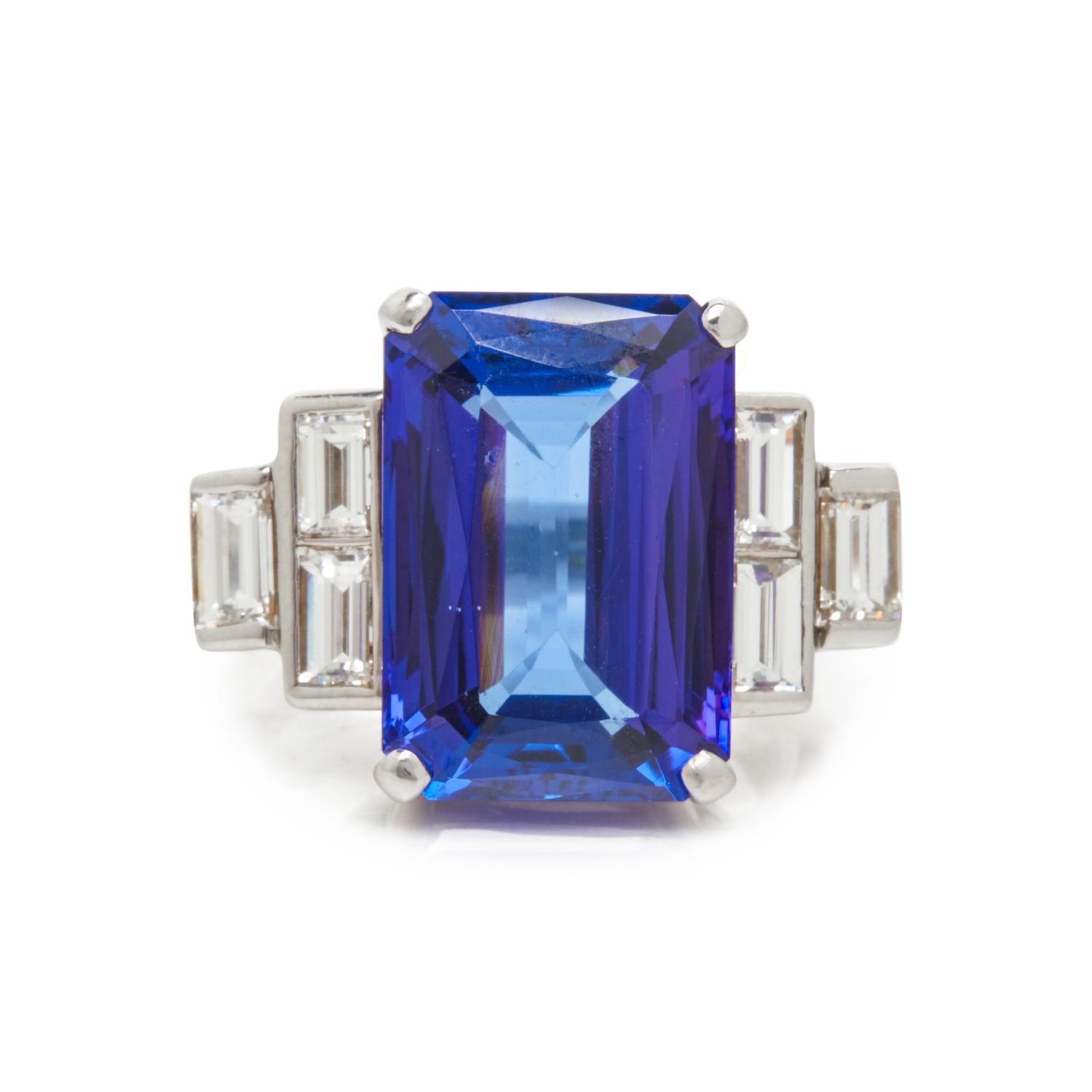 TANZANITE AND DIAMOND RING
