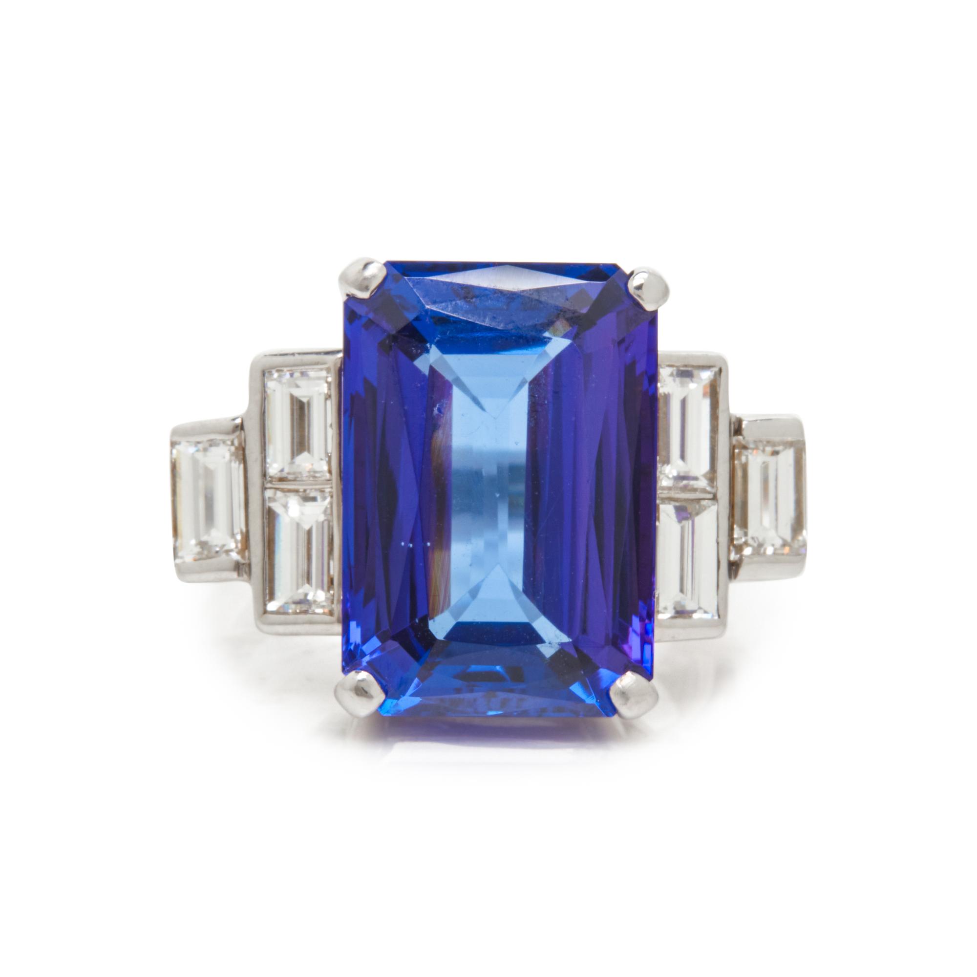 TANZANITE AND DIAMOND RING