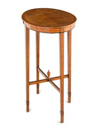 A George III Ebony-Inlaid Satinwood Side Table