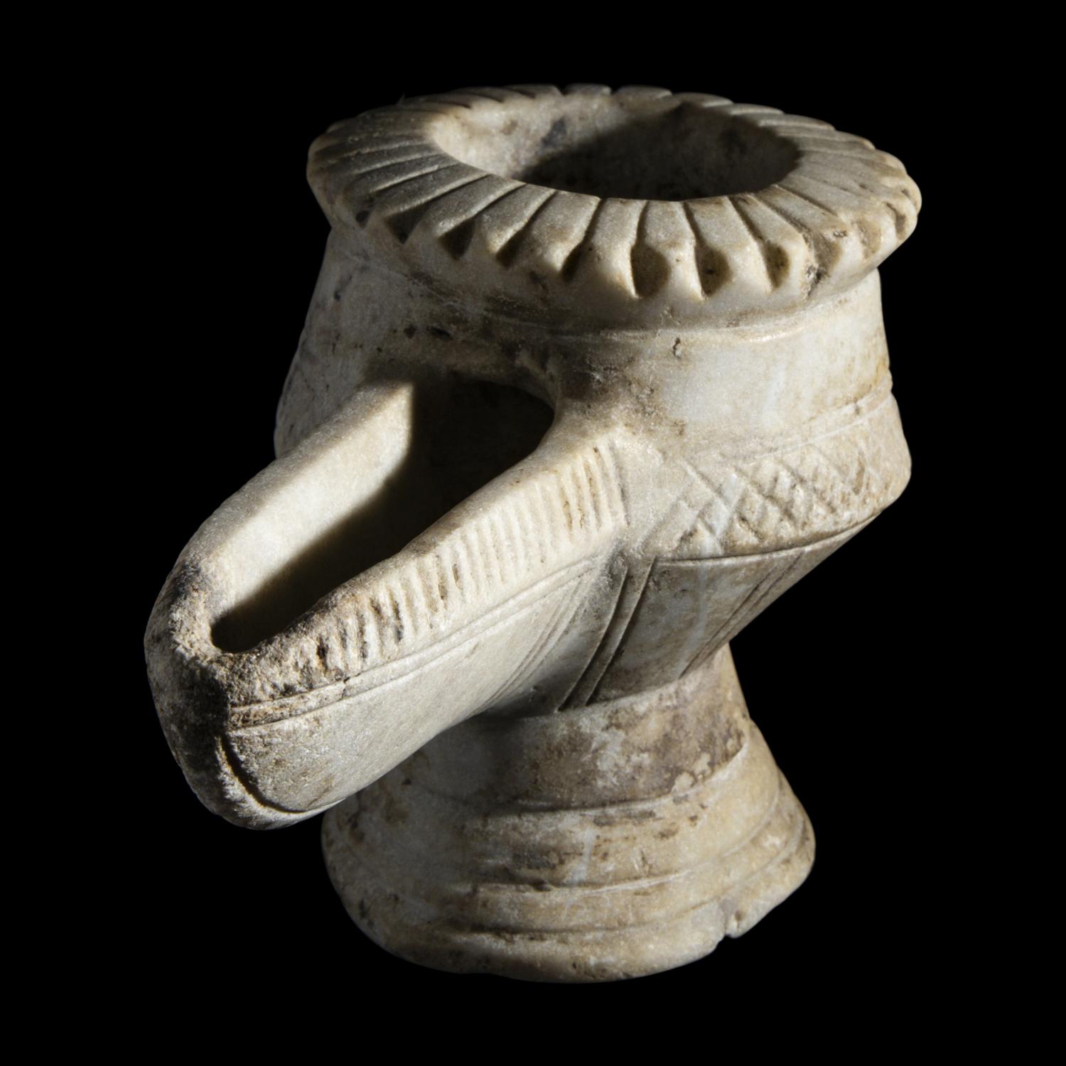 An Islamic Marble Oil Lamp