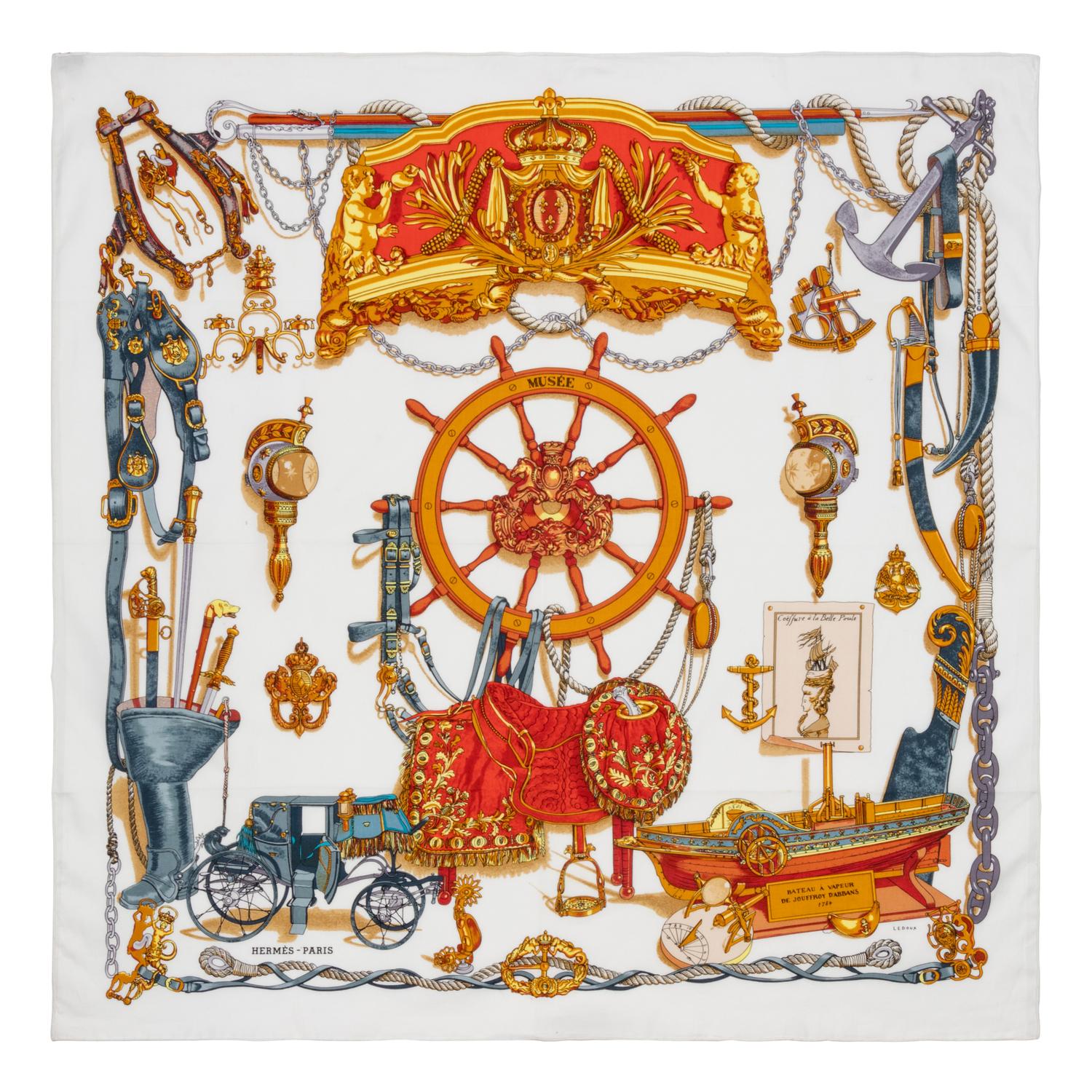 Four Hermès 70cm Cotton Scarf, 1990-2010s
