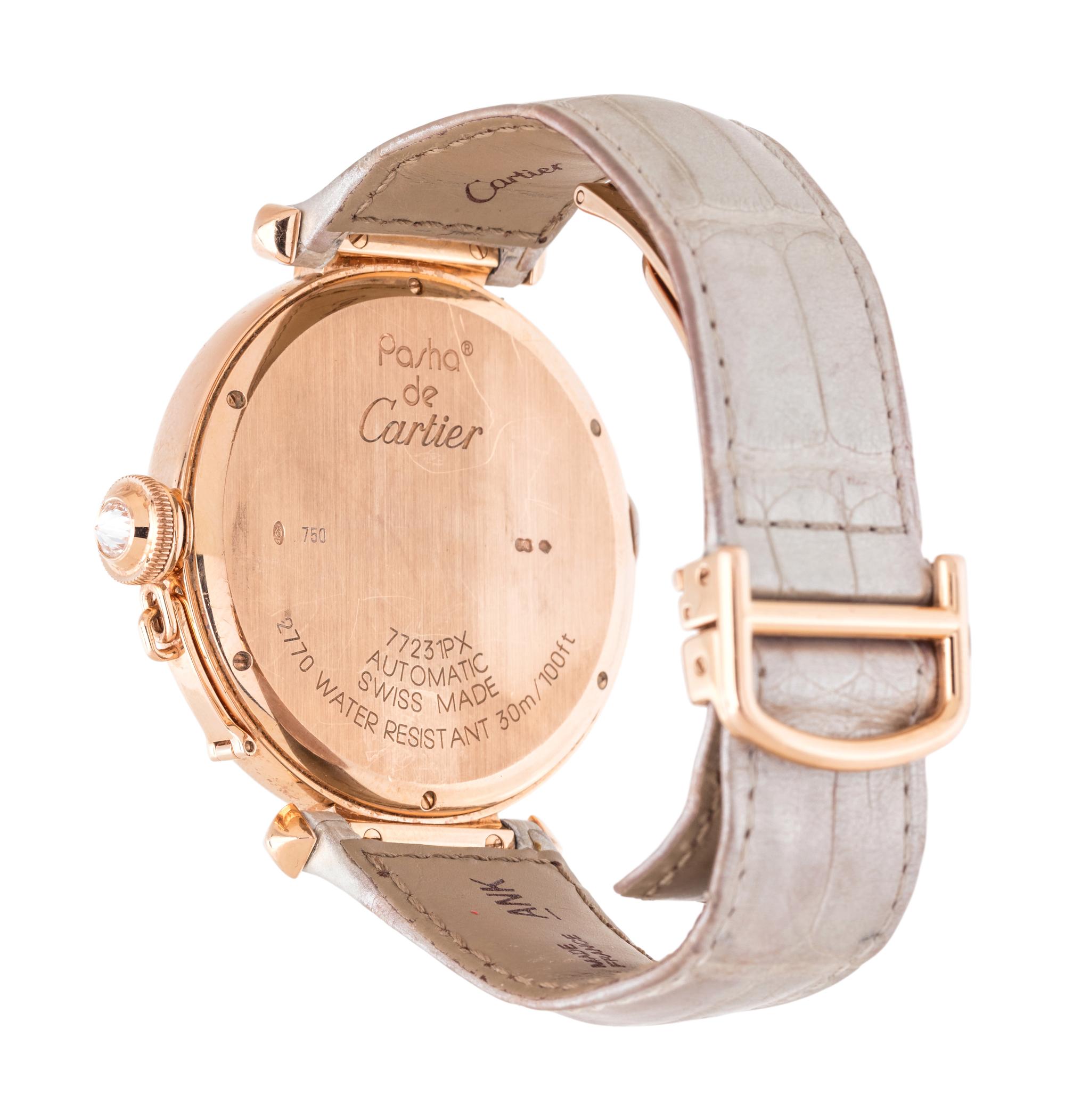 CARTIER, 18K PINK GOLD AND DIAMOND REF. 2770 'PASHA' WRISTWATCH
